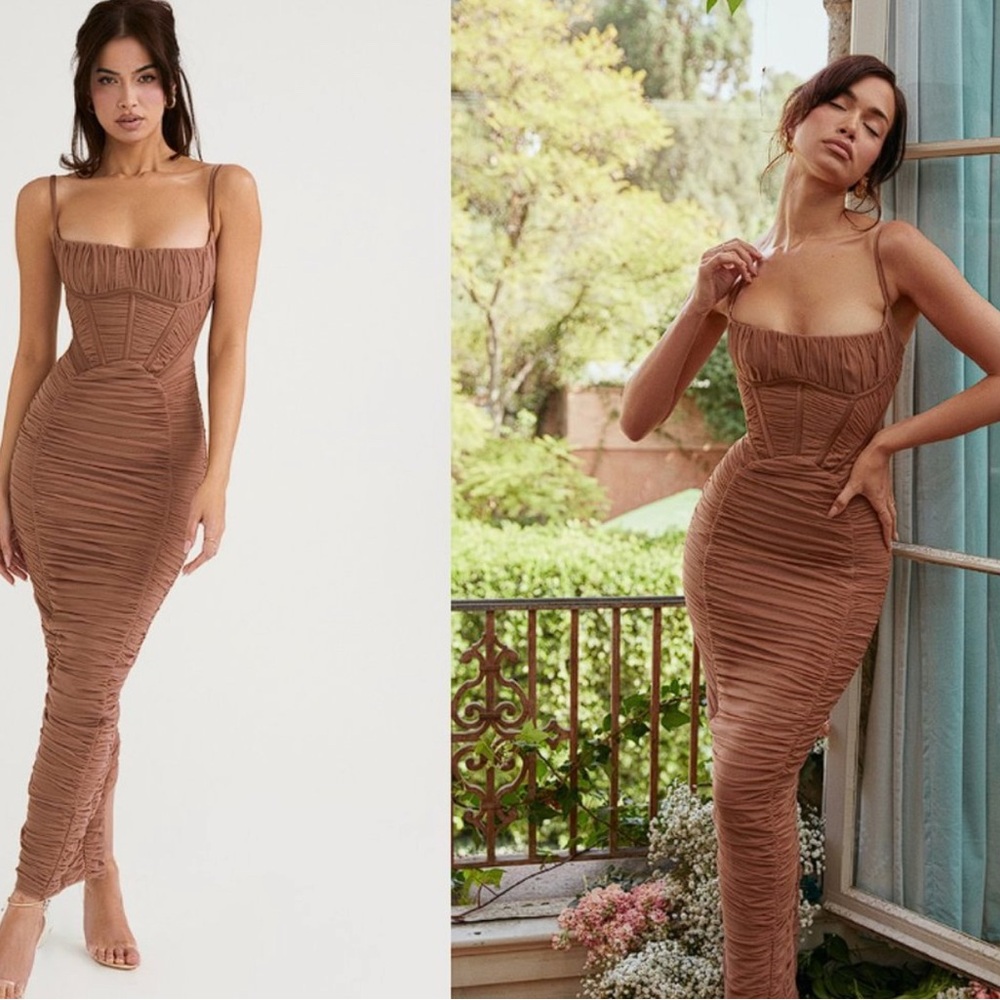 House of CB Brown Midi Dress